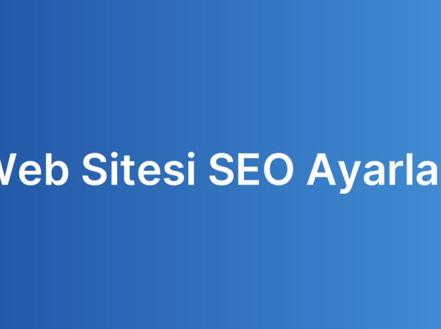 Web Sitesi SEO Ayarları