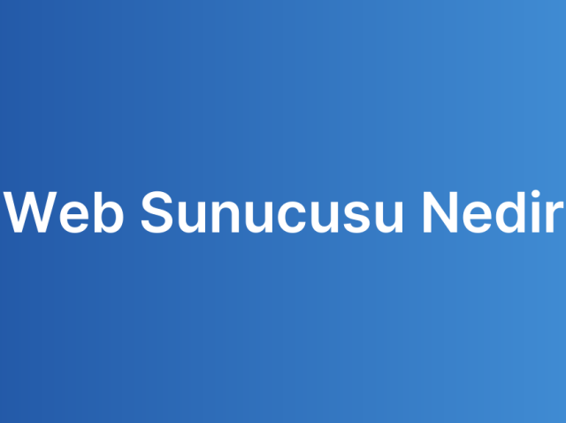 Web Sunucusu Nedir