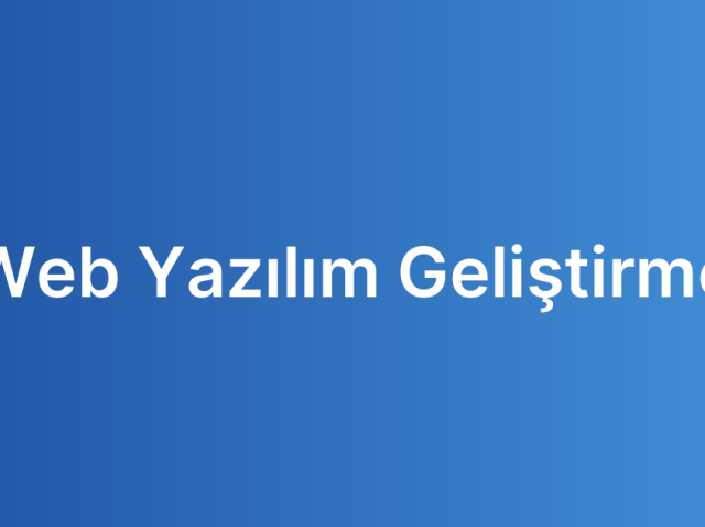 Web Yazılım Geliştirme