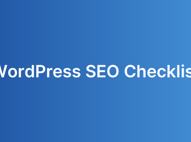 WordPress SEO Checklist