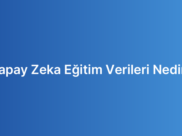 Yapay Zeka Eğitim Verileri Nedir?