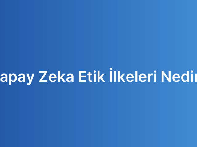 Yapay Zeka Etik İlkeleri Nedir?