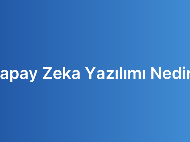Yapay Zeka Yazılımı Nedir?