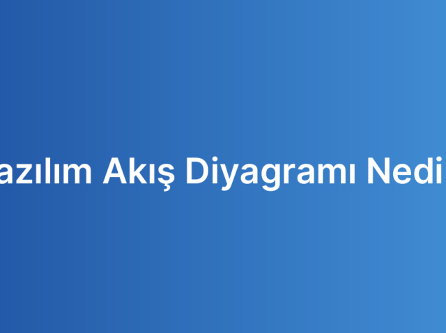 Yazılım Akış Diyagramı Nedir?