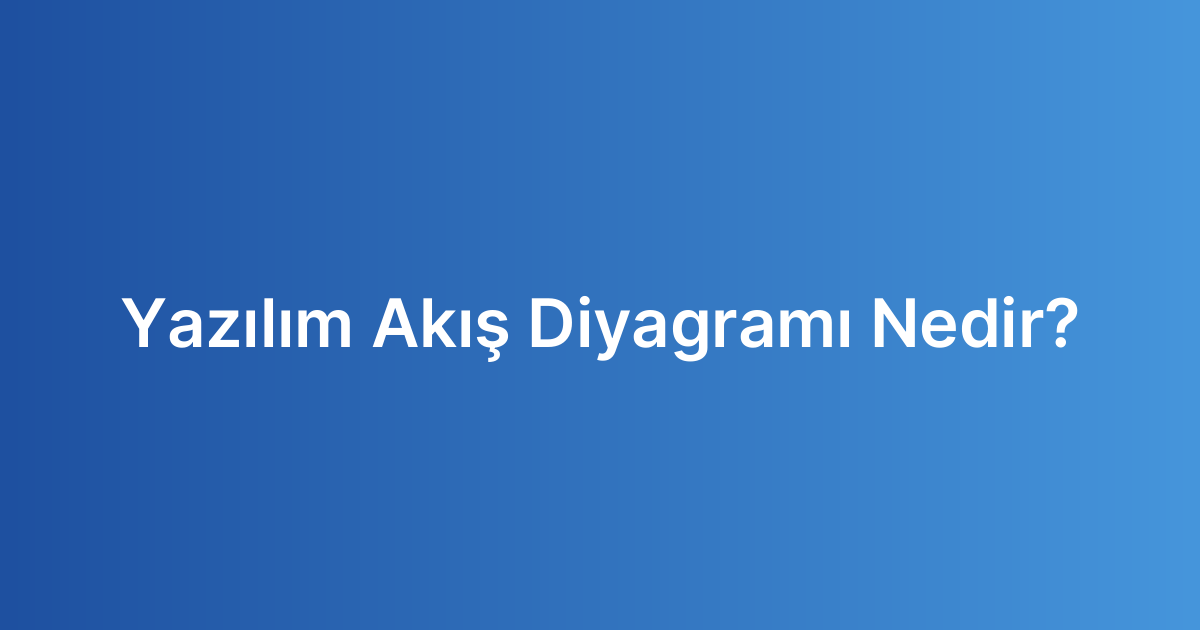 Yazılım Akış Diyagramı Nedir?