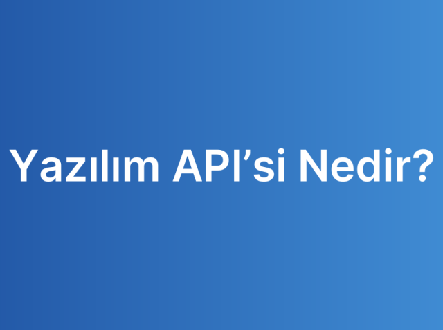Yazılım API’si Nedir?