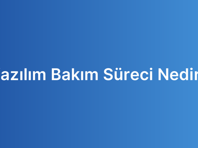 Yazılım Bakım Süreci Nedir?