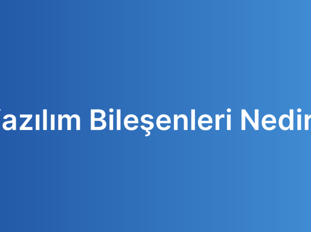 Yazılım Bileşenleri Nedir?