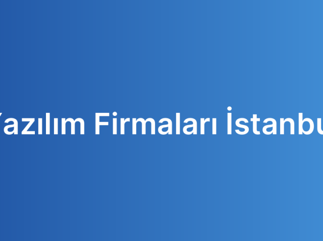 Yazılım Firmaları İstanbul