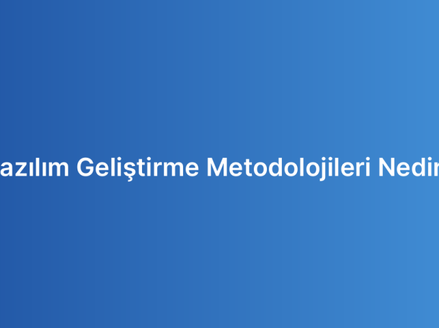 Yazılım Geliştirme Metodolojileri Nedir?