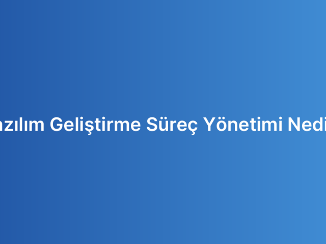 Yazılım Geliştirme Süreç Yönetimi Nedir?