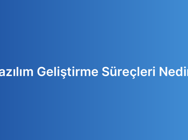 Yazılım Geliştirme Süreçleri Nedir?
