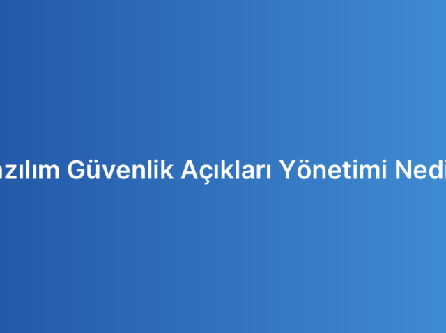 Yazılım Güvenlik Açıkları Yönetimi Nedir?