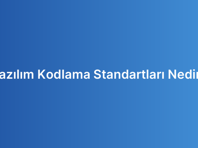 Yazılım Kodlama Standartları Nedir?