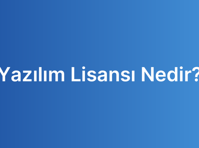 Yazılım Lisansı Nedir?