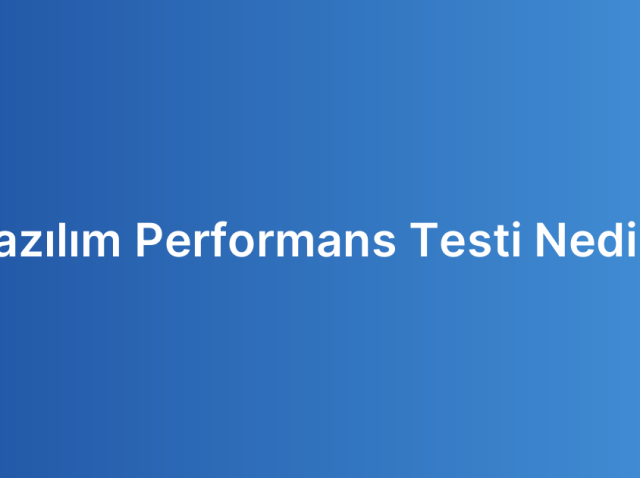 Yazılım Performans Testi Nedir?