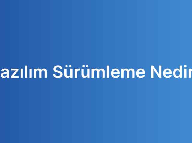 Yazılım Sürümleme Nedir?