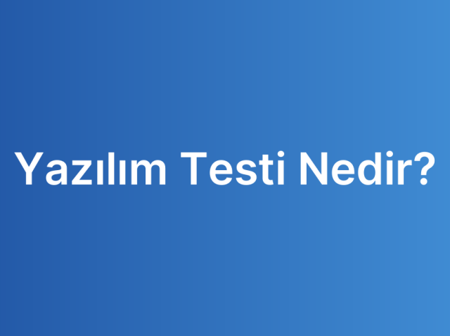 Yazılım Testi Nedir?
