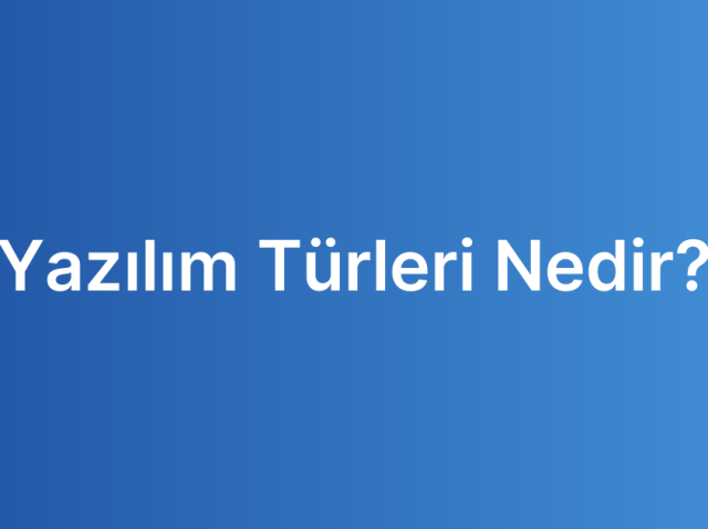 Yazılım Türleri Nedir?