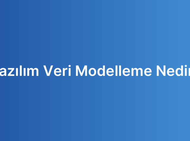 Yazılım Veri Modelleme Nedir?