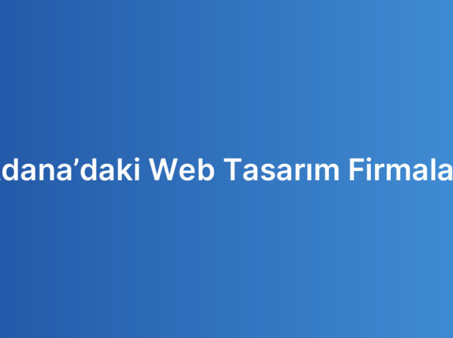 Adana’daki Web Tasarım Firmaları
