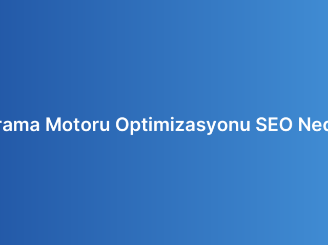 Arama Motoru Optimizasyonu SEO Nedir