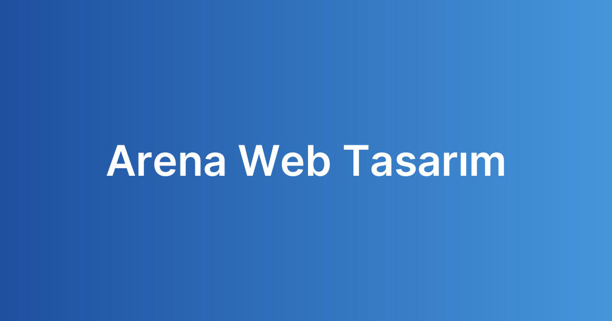 Arena Web Tasarım