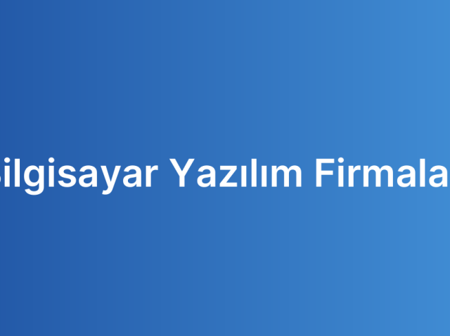Bilgisayar Yazılım Firmaları