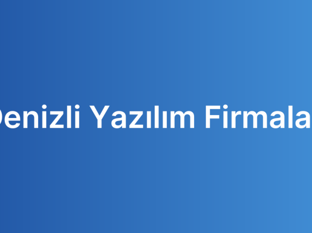 Denizli Yazılım Firmaları