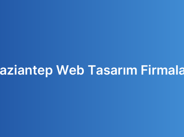 Gaziantep Web Tasarım Firmaları