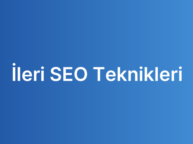 İleri SEO Teknikleri