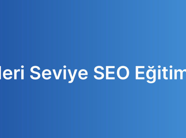 İleri Seviye SEO Eğitimi