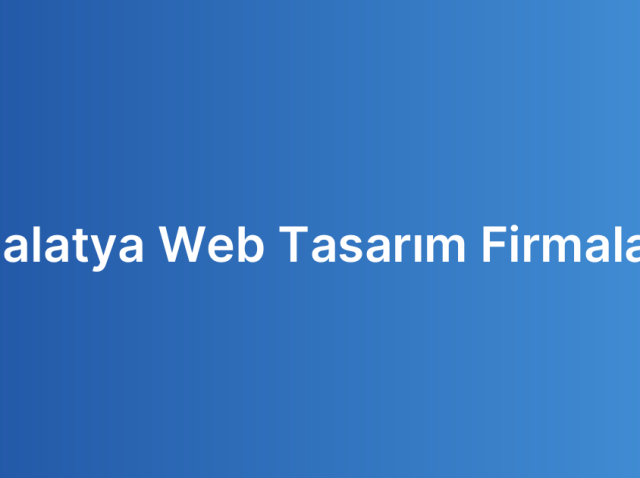Malatya Web Tasarım Firmaları