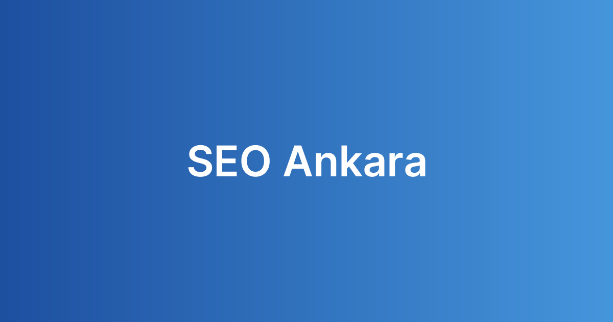 SEO Ankara