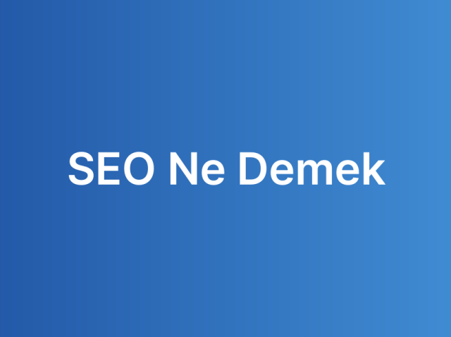 SEO Ne Demek