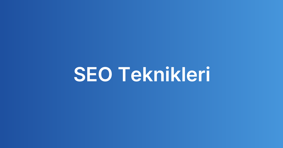 SEO Teknikleri