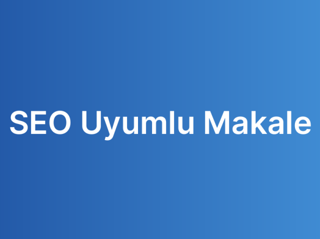 SEO Uyumlu Makale