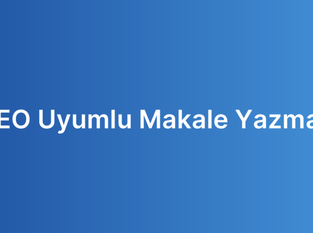 SEO Uyumlu Makale Yazmak