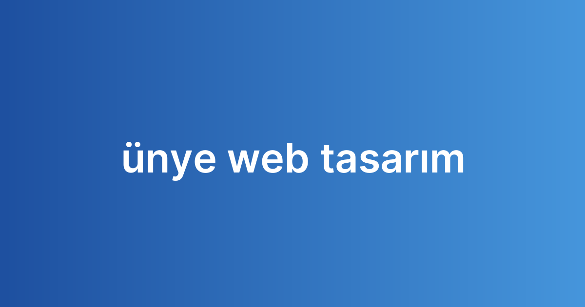 ünye web tasarım