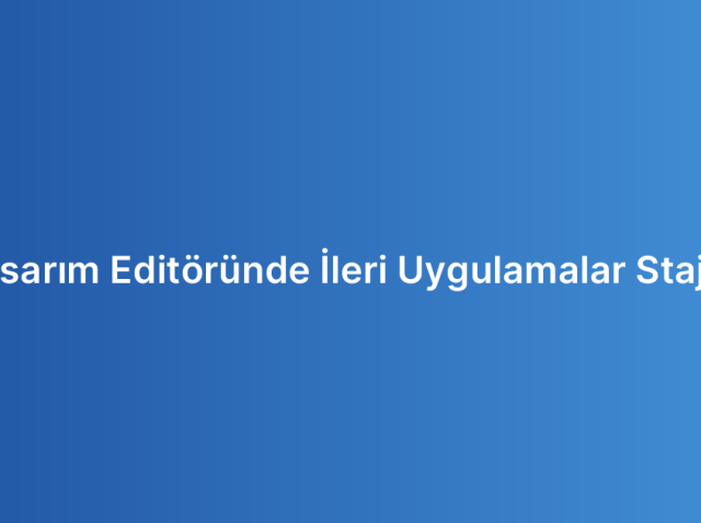 Web Tasarım Editöründe İleri Uygulamalar Staj Defteri