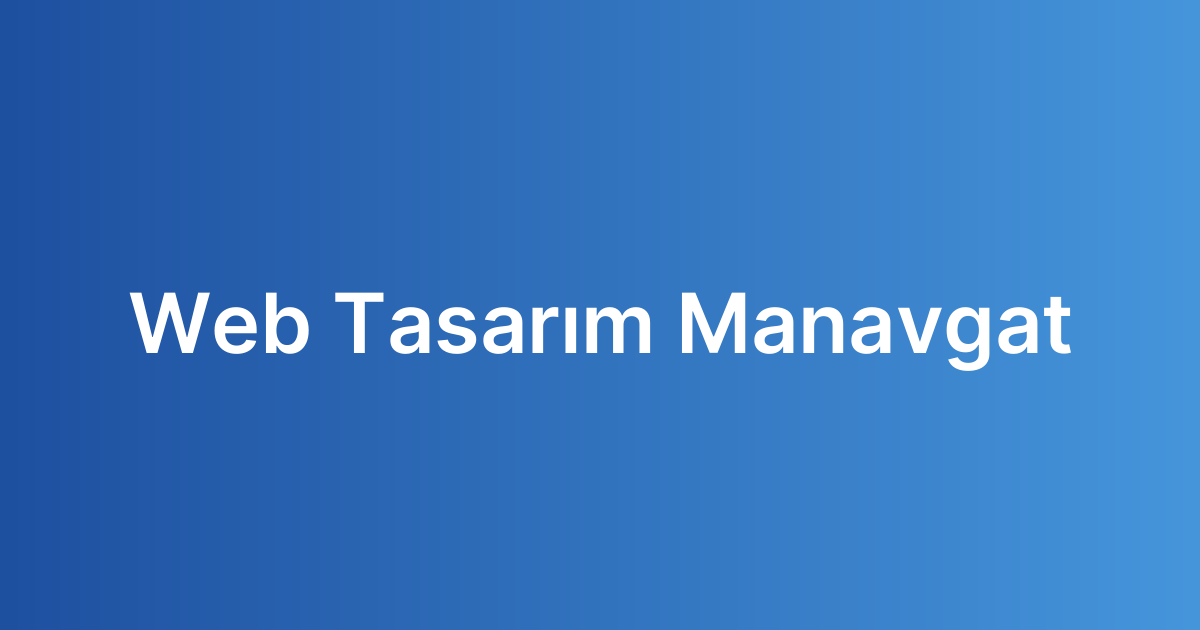 Web Tasarım Manavgat